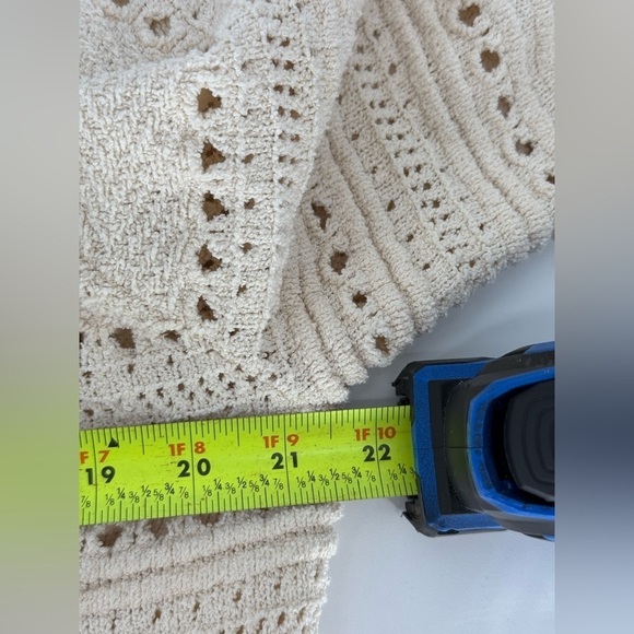 ZARA Crochet Cardigan Patch Pocket Tassel Lagenlook Sweater Size Large - Picture 14 of 14